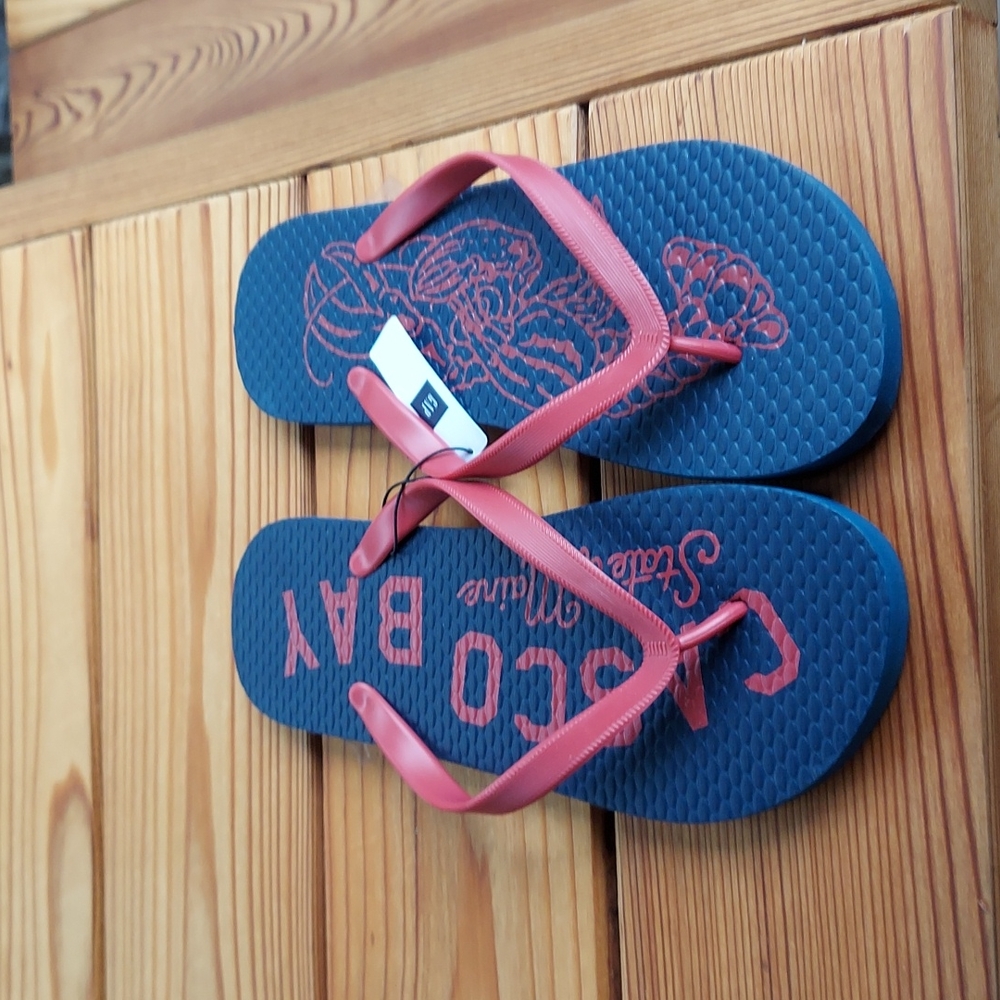 NWT GAP flip flops red and navy